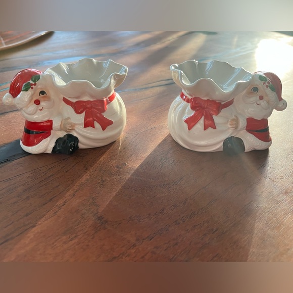 Fitz and Floyd Other - Vintage Fitz and Floyd Santa Bag Candlestick Holders Hand Painted Japan 1977